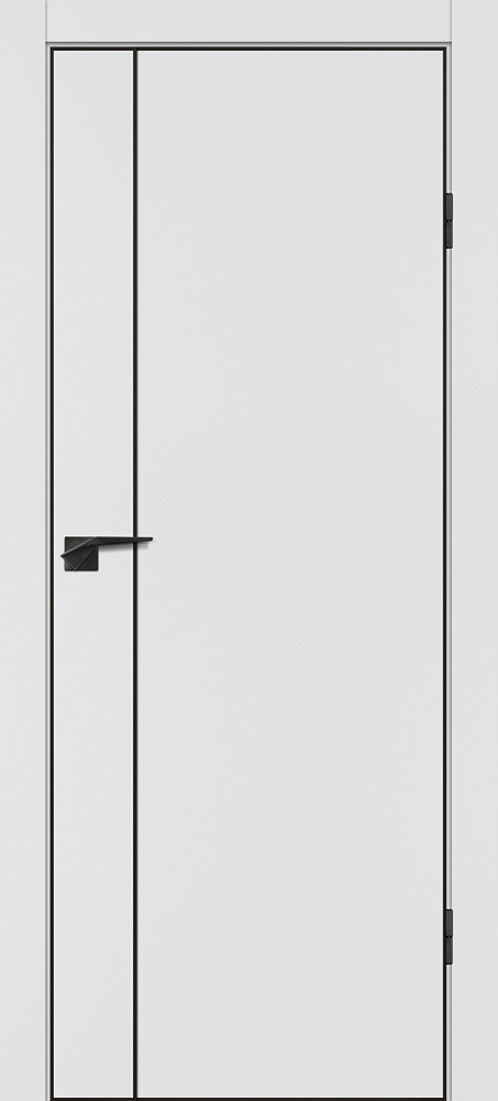 Фото Межкомнатная дверь P-21  черный молдинг PET,  кромка ABS черная c 4-х ст. Белый матовый