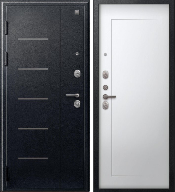 Дверь V-03 Черный муар - Кашемир белый DIS007342