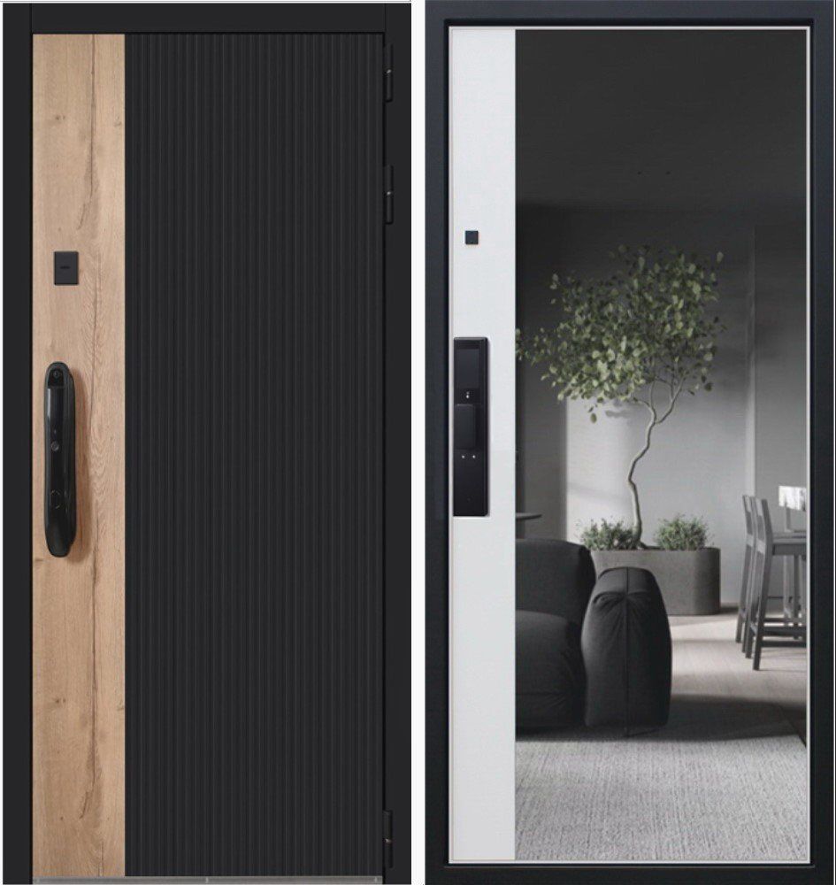 Дверь Конструктор» с зеркалом и  биометрическим замком Smart lock DZ 888 DIS007242