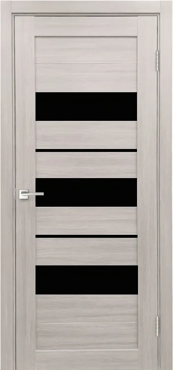 Фото Межкомнатная дверь Легенда X-7 тон Белая лиственница Остекление Лакобель черное