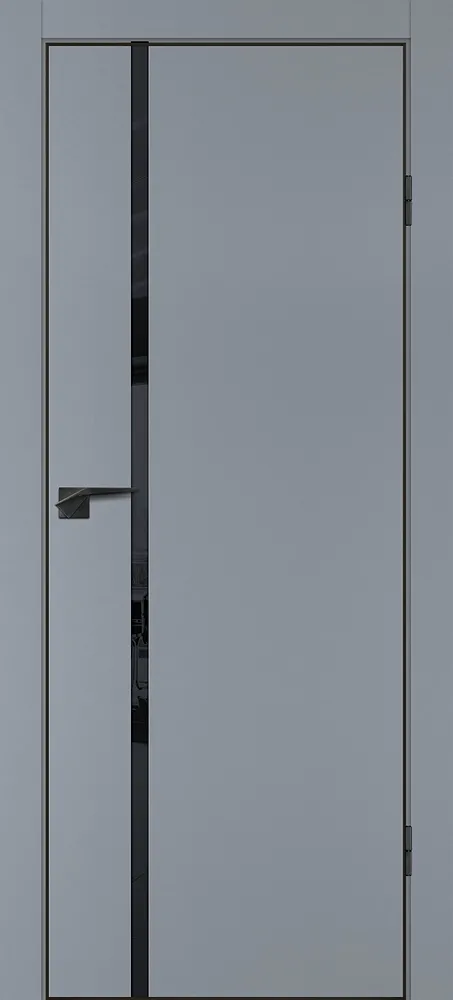 Фото Межкомнатная дверь P-22  кромка ABS черная c 4-х ст. Серый матовый