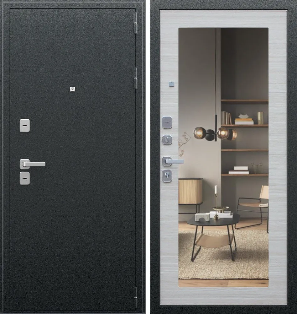 Фото Дверь Next 1 с зеркалом Акация светлая поперечная DIS006686